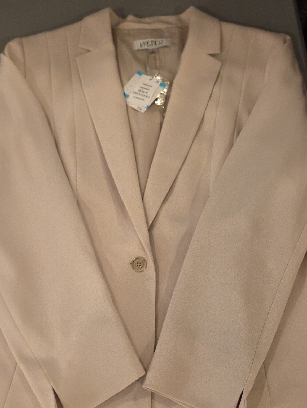 Kasper women’s Light Beige Single-Button Tailored Blazer size 16 new with tags - Picture 9 of 9